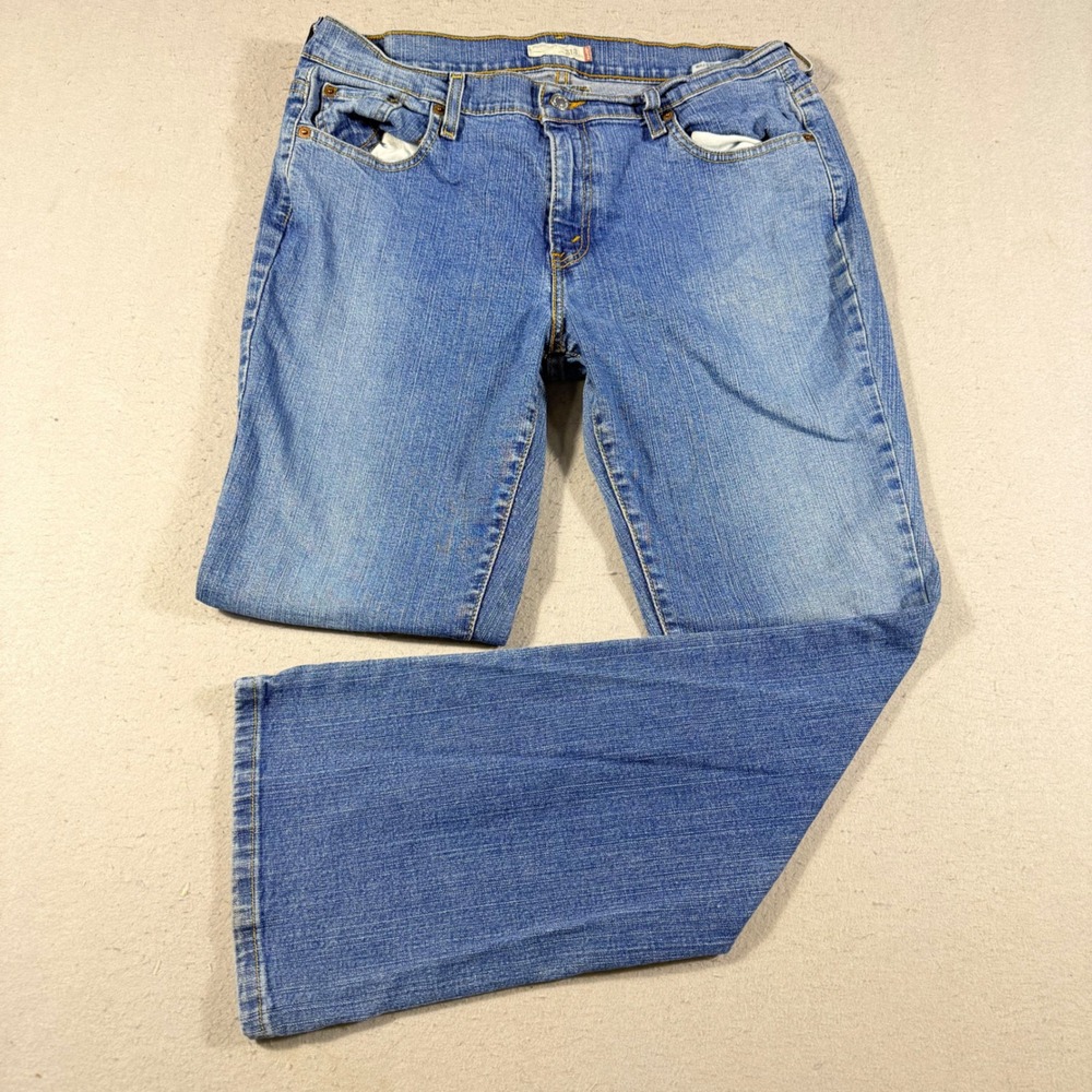 Levis 515 Bootcut Jeans Womens 14 Medium Blue Denim Mid Rise Stretch Pants